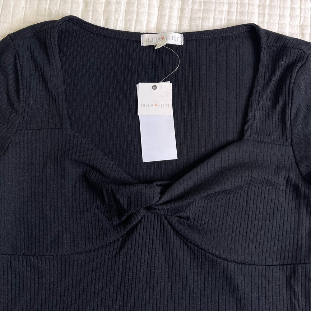 Ultra Flirt Twist-Front Short-Sleeve Tee - Picture 4 of 7